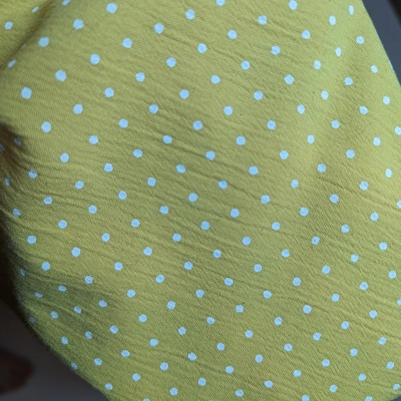 Vintage  Image Button Down Yellow White Polkadot Top Size 24 - Picture 8 of 9